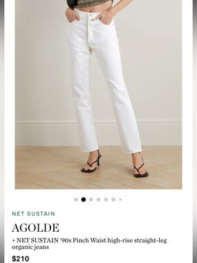 Agolde 90s White Straight Leg Jeans